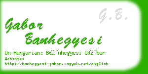 gabor banhegyesi business card